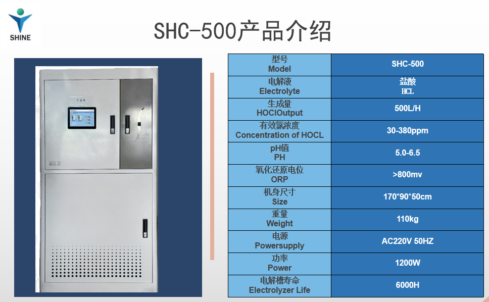 稀盐酸款SHC500产品参数